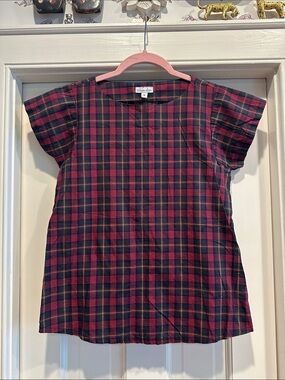 Steven Alan Plaid Top - Red & Black